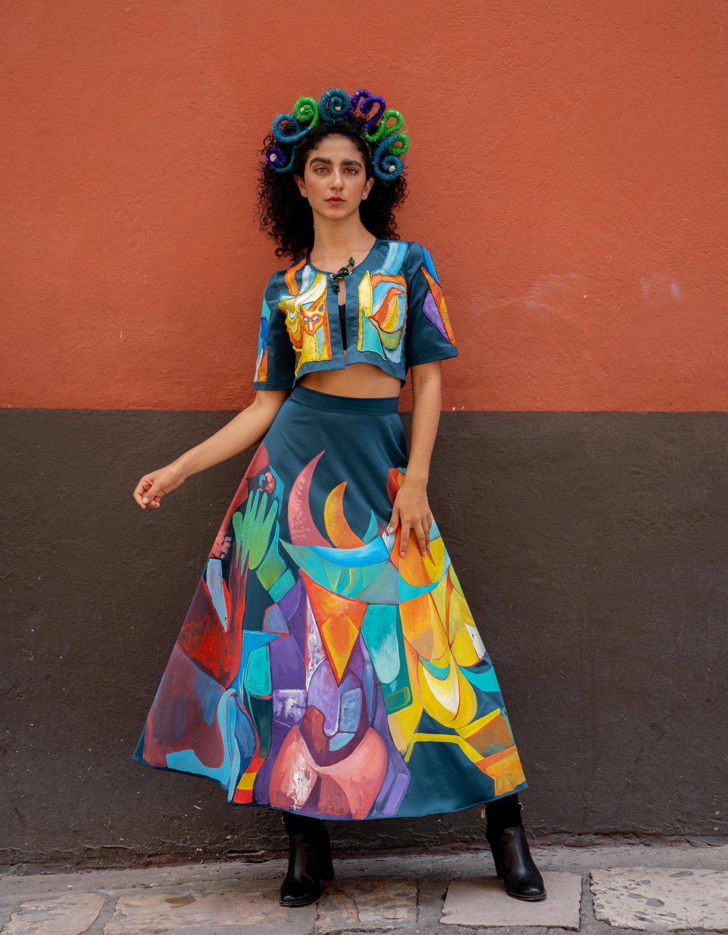 Falda Verde Satin