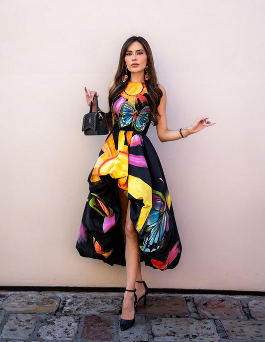 Vestido Globo Mariposas